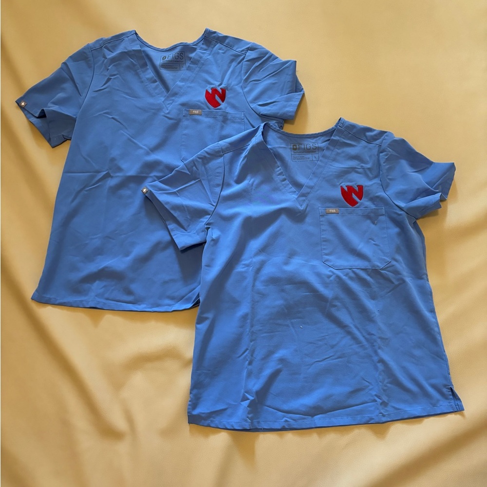 Figs Ceil Blue Catarina Scrub Tops